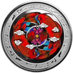 Fiyi: Koi Fish coloreado 1 oz Plata 2023 Proof