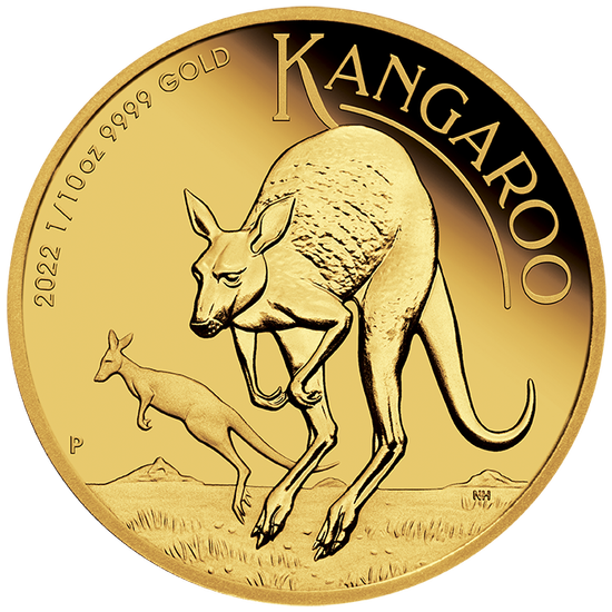 Zestaw Australijski Kangur 1/4 uncji & 1/10 uncji Złota 2022 Proof