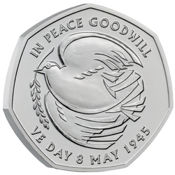 The 80th Anniversary of VE Day 50p Cuivre-nickel 2025