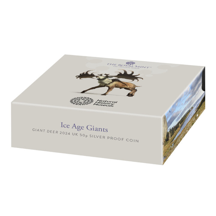 Ice Age Giants - Cervo gigante 50p Argento 2024 Proof