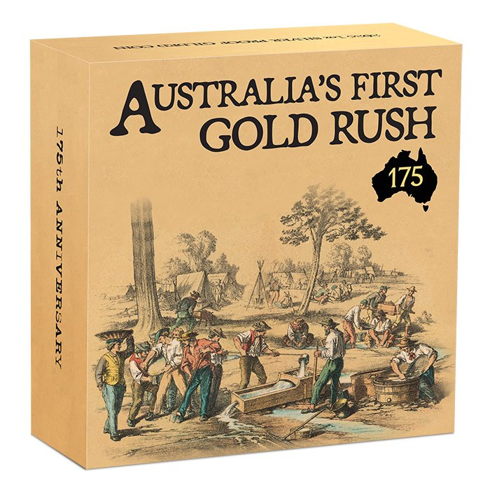 Silbermünze Perth Mint: Australia’s First Gold Rush 175th Anniversary vergoldet 1 Unze Silber 2026 Proof