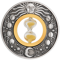 Tuvalu Reloj de Arena 2 onzas Plata 2021 Moneda Antigua