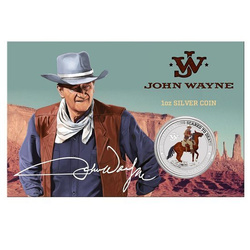 Tuvalu: John Wayne 1 oz Silbermünze 2021 Colorized Coincard
