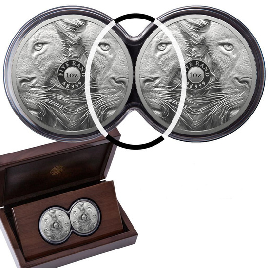 Big Five II: Set Lion 2 x 1 oncia d'argento 2022 Proof