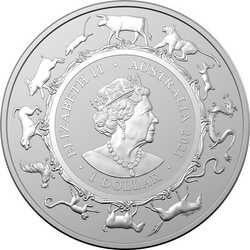 Royal Australian Mint: Lunar- Rok Bawoła 1 uncja Srebra 2021