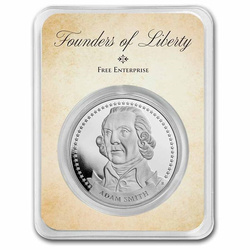 Founders of Liberty: Adam Smith - Free Enterprise 1 oz Silver Slab