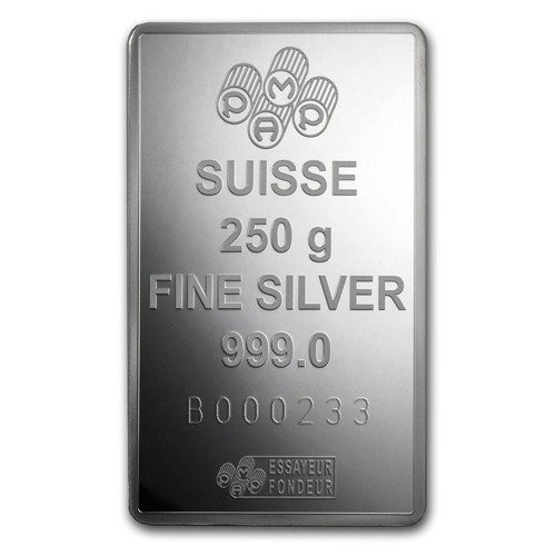 250 gram Bar Silver Pamp Fortuna