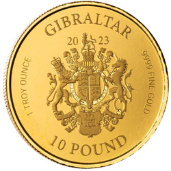 Gibilterra: War Elephant 1 oncia d'oro 2023 Proof