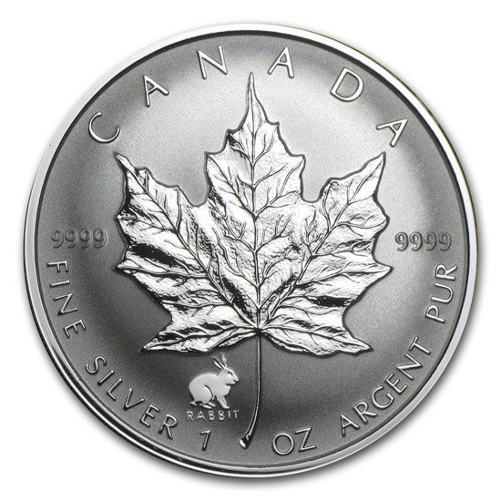 Hoja de Arce Canadiense 1 oz Plata 1999 Conejo Privy