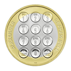 Alexander Graham Bell Argent 2022 Proof Piedfort Coin