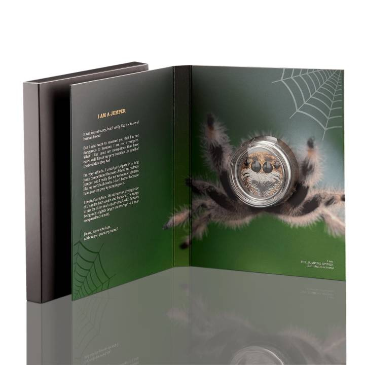 Niue: Wild Africa - The Jumping Spider coloured $1 Silver 2022 Antique Finish Coin