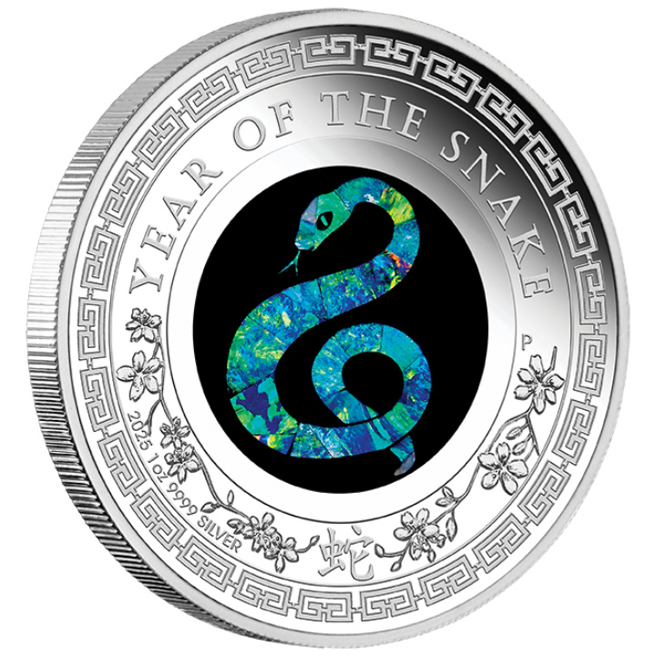 Casa de la Moneda de Perth: Lunar III - Año de la Serpiente 1 oz Plata 2025 Proof Opal