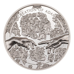 Îles Cook : X-Ray - La création d'Adam coloré 1 once d'argent 2023 Proof Ultra High Relief