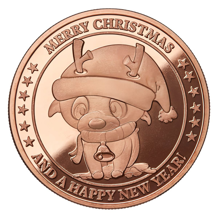 Baby Cartoon Rudolph 1 Ounce of Copper