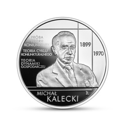 Nagy lengyel közgazdászok: Michał Kalecki 10 zł ezüst 2022 Proof