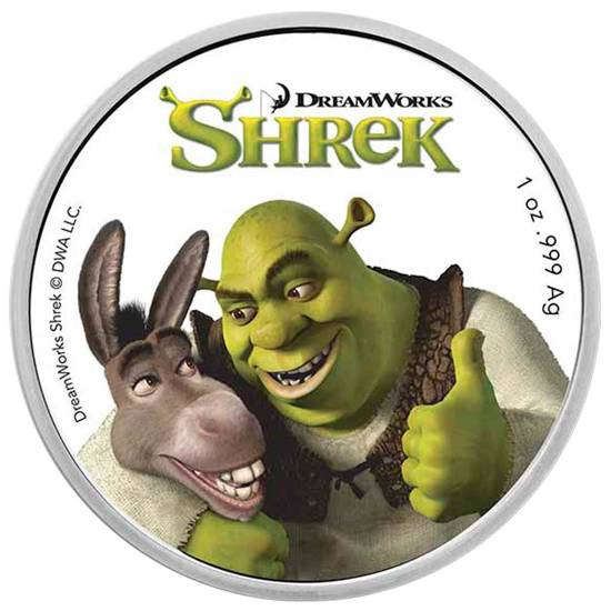 Niue: Shrek színes 20. évforduló 1 uncia ezüst 2021