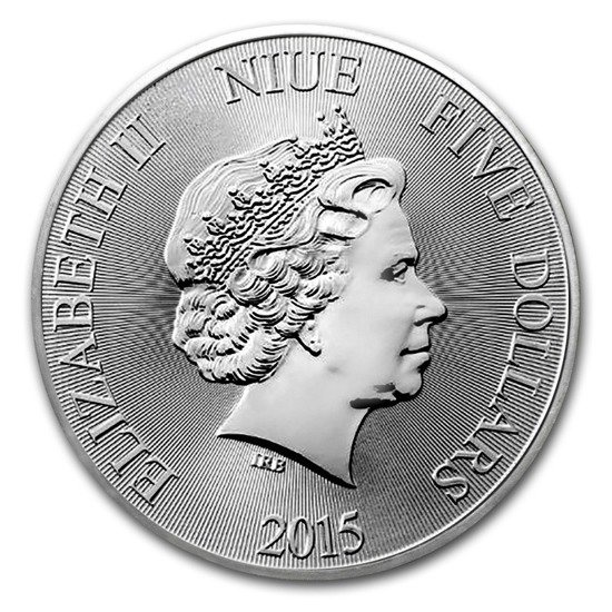 Niue želva 2 unce stříbra 2015