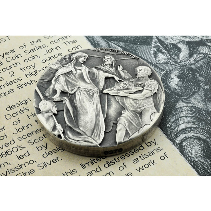 Niue: Biblical - John the Baptist 2 oz Silber 2018 Proof Antiqued Coin