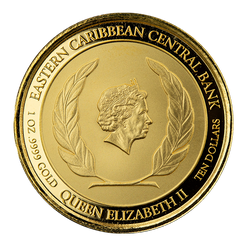 Antigua y Barbuda: Gran Fragata coloreada 1 oz Oro 2021