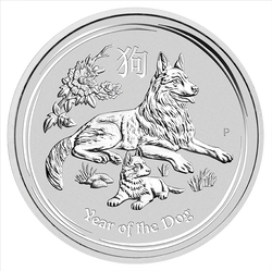 Lunar II: Rok Psa 1000 gramów Srebra 2018 PAKIET 10 SZTUK