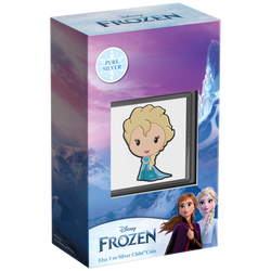Niue : Disney La Reine des neiges – Pièce Chibi Elsa colorisée, 1 once d’argent, 2022, Belle Épreuve (Proof)