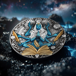 Niue: Cobellian coloreada/chapada en oro 2 oz Plata 2025 Antiqued Coin