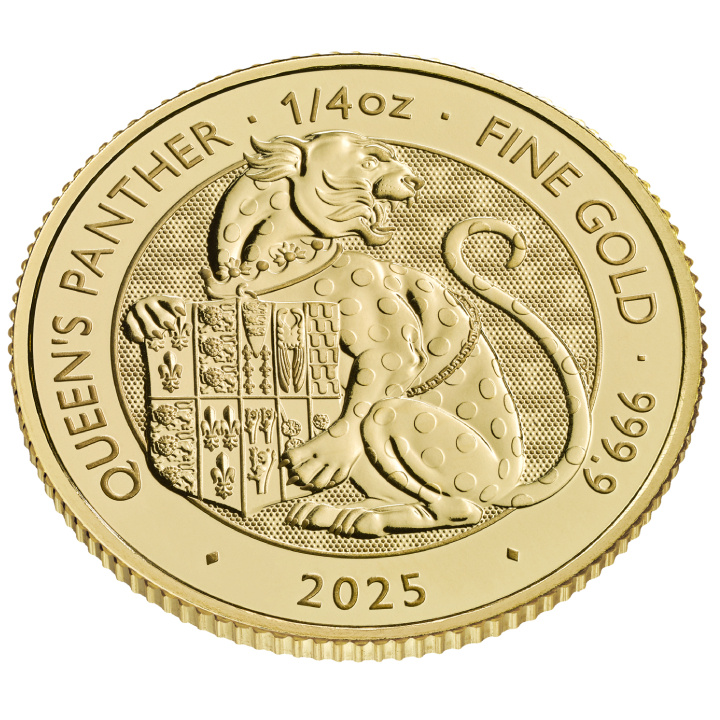 The Royal Tudor Beasts: La pantera della regina 1/4 oncia d'oro 2025