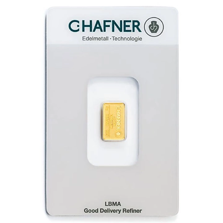 Lingot d’or de 2 g C.Hafner en écrin – coffret cadeau