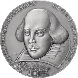 Camerun William Shakespeare 5 oz Argint 2023 Antique Finish