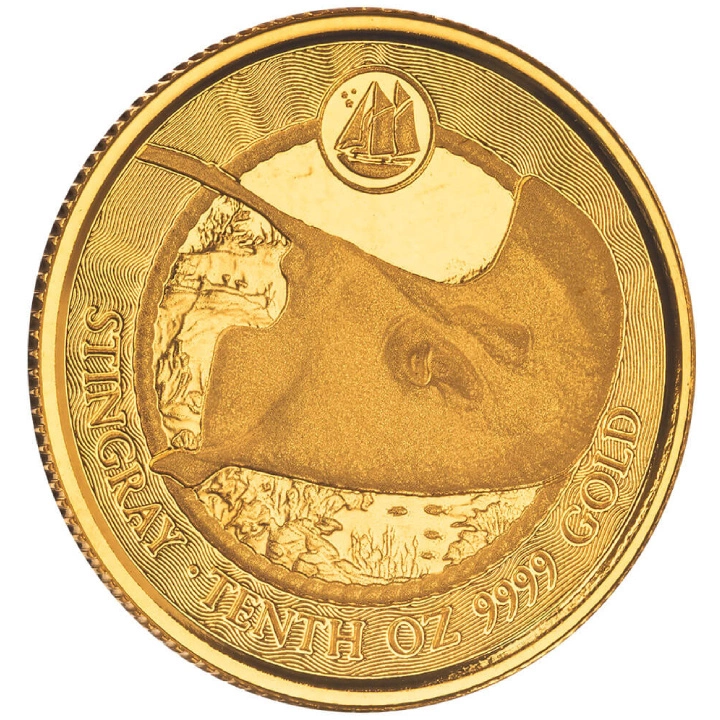 100%正規品4XL新品リミテッド2025ゴールドコレクションGOLDフリーマン Cayman Islands: Stingray 1/10 oz Gold 2025 | Metal Market Europe