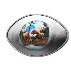 Kanada: Dinosaur Eye 1 unce stříbra 2025 Proof tvarovaná mince