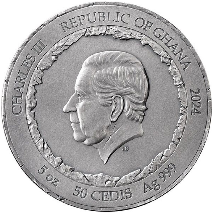 Ghana Rock-cut Monuments Petra 5 oz Argint 2024 High Relief Antique Finish
