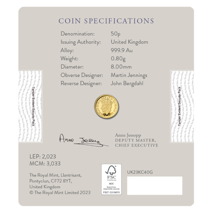 Coronación de Su Majestad el Rey Carlos III 1/40 uncji Złota 2023 Proof