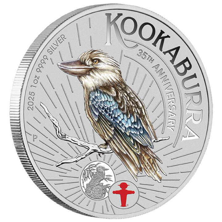 Kookaburra kolorowana 1 uncja Srebra 2025 (World Money Fair)