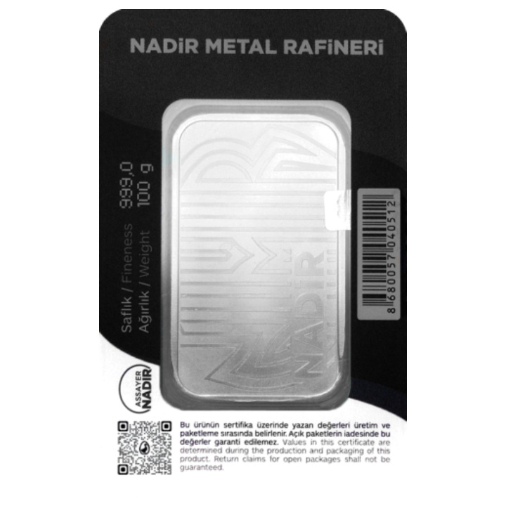 Nadir Lingotto 100 g Argento