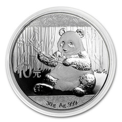 Čínská panda 30 gramů stříbra 2017
