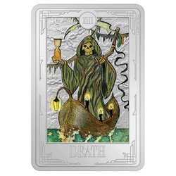 Niue: Tarot Cards - Muerte coloreado 1 oz Plata 2023 Proof