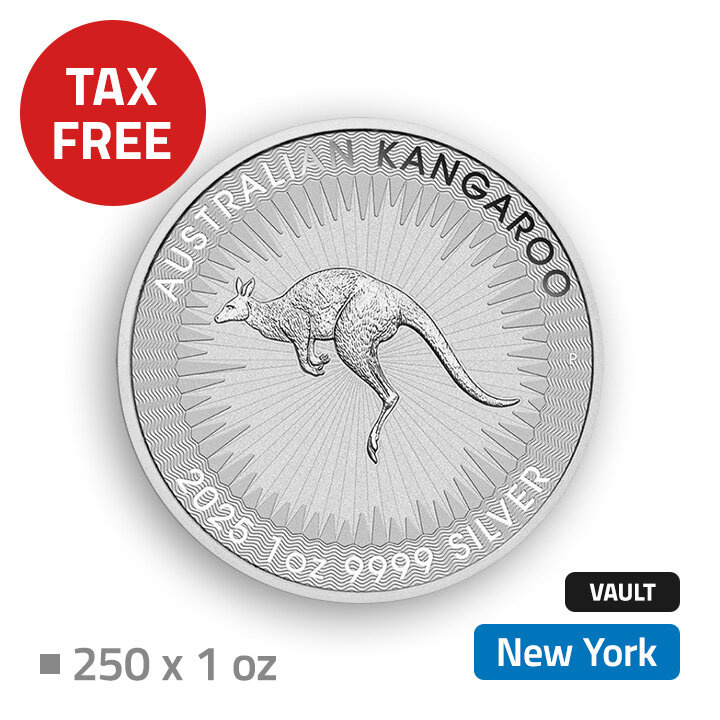 Australisches Känguru 250 oz Silber- zu finden im Duty Free Magazin in New York (Loomis)