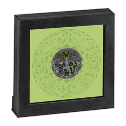 Niue : Cernunnos plaqué or 5 argent 2022 pièce à haut relief vieilli