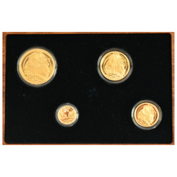Set di 4 monete d'oro Prestige Natura: Wild Cats of Africa - The Lion 2003 Proof