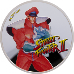 Street Fighter II: M Bison kolorowany 30. rocznica gry 1 uncja Srebra 2021