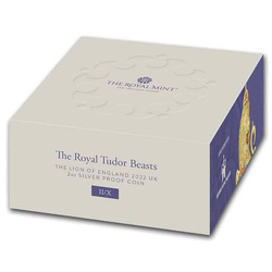 The Royal Tudor Beasts: Leone d'Inghilterra 2 once d'argento 2022 Proof