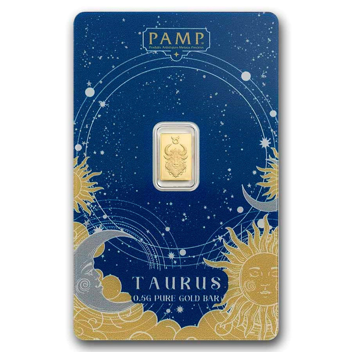 Lingote de oro PAMP Zodiac Tauro 0,5 g