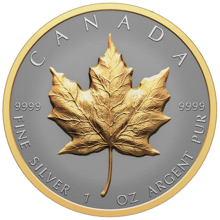 Canadian Maple Leaf 1 oz Silber 2023 Gilded Proof Ultra High Relief