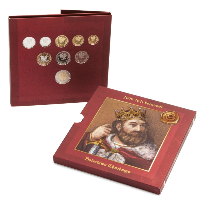 Monete circolanti polacche “Bolesław Chrobry” - set di monete da 1 gr - 5 zł 2025