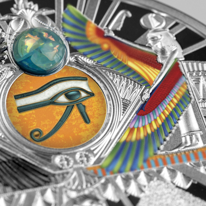 Niue: Occhio di Horus colorato $1 Argento 2022 Proof Ad alto rilievo