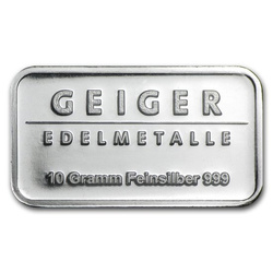 10 grammes Lingot d'argent Geiger Edelmetalle