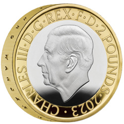 Celebrating the Life and Work of JRR Tolkien £2 pozłacany Srebro 2023 Proof Piedfort