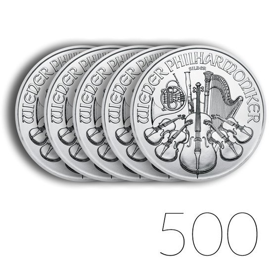 Filarmónica de Viena 1 oz Plata 2021 PAQUETE DE 500 PAQUETES