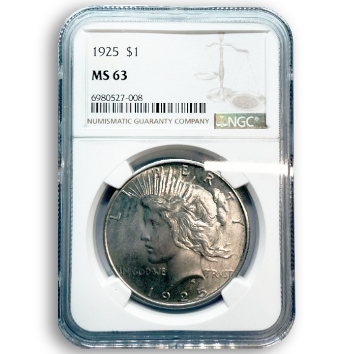 Peace Dollar Srebro Różne Roczniki NGC MS63